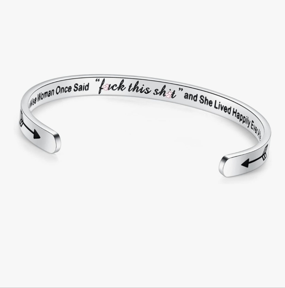 Silver Inspirational Cuff Bracelet